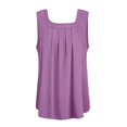 thumbnail image 5 of MESSUEN Sleeveless Tank Tops Loose Tank Tops Square Neckline Raglan Square Collar Tank Vintage Print Graphic Tee Ruched Loose Flowy Shirt Casual Tank Tops Summer Blouses for Women Purple M, 5 of 5