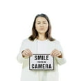 thumbnail image 3 of Smile You’re On Camera (2 Pack) 7 Inch x 10 Inch Novelty Aluminum Metal Sign Recording In Progress Weatherproof Perfect for Entryways Garages Shops Fun Gift for Homeowners Security, 3 of 6