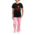 thumbnail image 4 of CafePress - Christmas Mrs Naughty Women's Dark Pajamas - Women's Short Sleeve Print T-Shirt and Pants Dark Cotton Pajama Set, 4 of 7