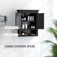thumbnail image 4 of kleankin Bathroom Wall Cabinet Medicine Cabinet with Shelf, Black, 4 of 10