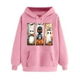 thumbnail image 4 of CFLVAEK Plus Size Hoodies for Women Cute Graphic Sweatshirts with Hood Oversized Long Sleeve Fall Hoodie Sweatshirt with Pockets for Holiday Pink XL, 4 of 6