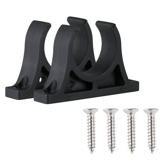 DIALLY 2-Pack Kayak Clips with 4 Screws, Oar Holder Keeper for Kayak Canoe Rowing Accessories, Black