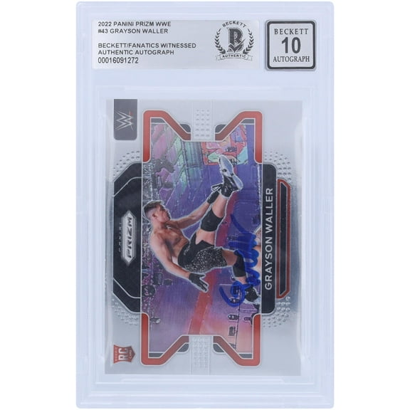 Grayson Waller WWE Autographed 2022 Panini Prizm #43 Beckett Fanatics Witnessed Authenticated 10 Rookie Card - Fanatics Authentic Certified