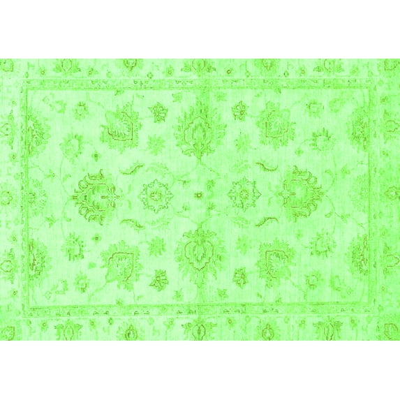 Ahgly Company Indoor Rectangle Oriental Green Traditional Area Rugs, 5' x 8'