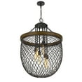 thumbnail image 3 of Cal Lighting Marion Metal/Wood Mesh Shade Chandelier (Edison Bulbs Not Included), 3 of 3