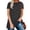 *Black, variant on Women Summer Short Sleeve Crewneck Tshirts with Side Split ,Loose Fit Tunic Shirts Blue,Womens Plus