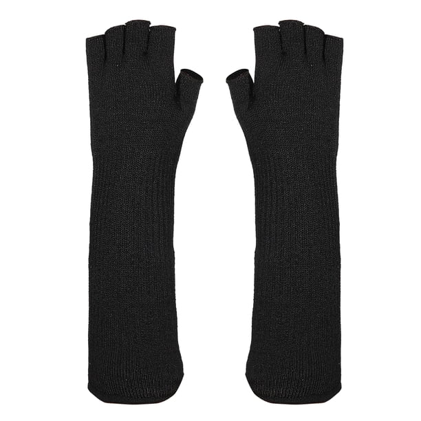 Par de fundas protectoras para brazos, HPPE para evitar arañazos, mangas resistentes a cortes para jardín, cocina, trabajo, color negro, 11.81