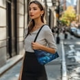 thumbnail image 3 of Kuiaobaty Sea Turtle Print Shoulder Purse for Women Flower Print Leather Underarm Sling Bag with Smooth Zipper Large Capacity Hobo Purse Tote Bag for Travel Blue, 3 of 7
