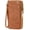 A04 Brown, variant on Women's Wallet Large Capacity Double Zip Ladies Card Phone Holder RFID Blocking Wristlet Leather