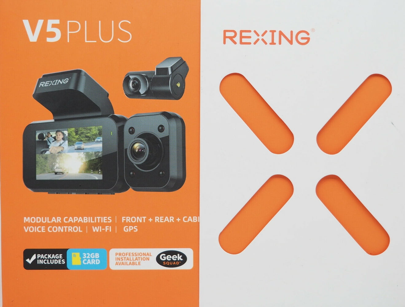 Rexing V5 Bundle Dash Cam 3-Channel Premium 4K with Wi-Fi and GPS