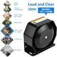 12V DC 200W 8 Sound Loud Car Warning Alarm Police Fire Siren Horn PA