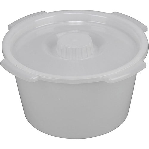 DMI Universal Plastic Bucket Toilet with Lid and Side Handles, Bedside Commode Bucket
