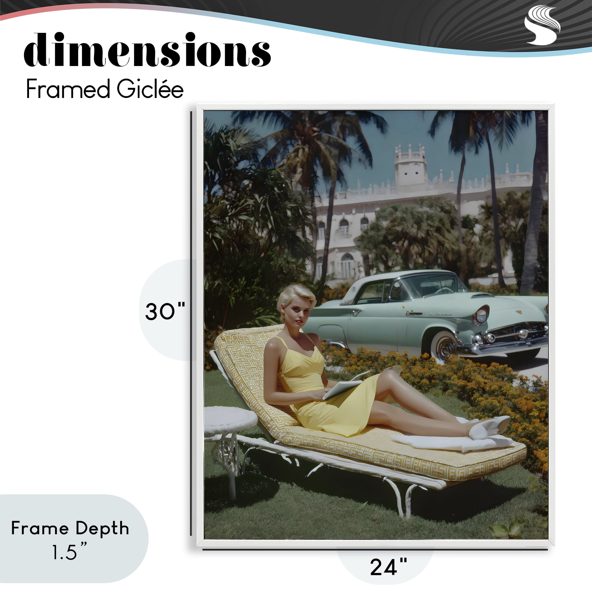 Stupell Industries Vintage Sunbathing Woman White Framed Giclee Art, design by Franklyn Gregory