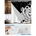 thumbnail image 5 of No Hook Shower Curtain with Snap-in Liner, Black White Octopus Waterproof Fabric Bathroom Curtains, Coastal Ocean Animals Nautical Bath Curtains & Mesh Top Window 72"x78" Long, 5 of 9