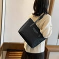 thumbnail image 2 of Stylago Fashion Tote Bag for Women Canvas Shoulder Purse with Leather Strap Ladies Work Shopping Travel Medium Handbags Black, 2 of 5