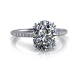 thumbnail image 1 of 2.34 Ct Wonderful Oval Natural Moissanite Wedding Rings for her Fine 18K White Gold, 1 of 10