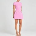 thumbnail image 6 of ZANKLEY Womens Short Sleeve High Neck Mini Dress Party Clubwear Club Bodycon Short Dresses, 6 of 9