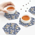 thumbnail image 4 of Leather Coasters with Heat-resistant for Drinks, Cute Dog sleep Puppy -标题2 Hexagon, 4 of 5