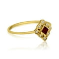 thumbnail image 3 of 14k Yellow Gold Filigree Princess Ruby and Diamond Ring, 3 of 3