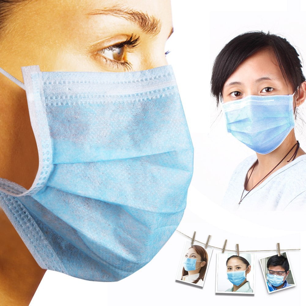 3-Ply Blue Commercial Dental Surgical Medical Disposable Earloop Face Masks . MADE IN USA ! 50 Box ( 50 Count ) by