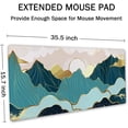 thumbnail image 2 of Gold Mountain with Landscape Line Arts Mouse Pad 35.4 x 15.7 Inch XXL Full Desk Mousepad Extended Large Non-Slip Rubber Base Waterproof Big Keyboard Mat with Stitched Edges for Gaming and Office, 2 of 6