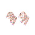 thumbnail image 2 of RUINIXCW Toddler Baby Girl Halloween Silk Stain Pajamas Set Kids Little Girl Fall Winter PJS Set Sleepwear Pumpkin Fuzzy Trim Long Sleeve Button Down Shirt and Pants Set Loungewear Homewear, 2 of 8