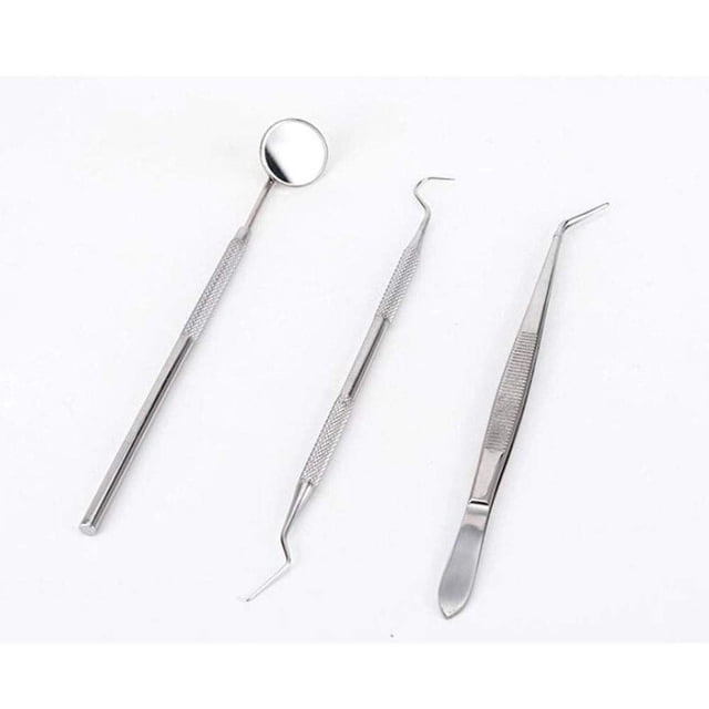Herramienta Dental de Acero Inoxidable con Espejos de Boca y Pinzas de Precisión para Laboratorio