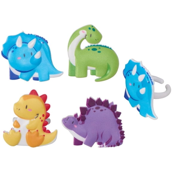 DecoPac Dinosaur Cupcake Rings - 24 Count
