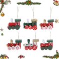 thumbnail image 1 of Colgante de árbol de Navidad de madera, 6 piezas de tren de Navidad de madera, adorno colgante de árbol de Navidad artesanal de madera, colgador de árbol de Navidad, mini tren de juguete para, 1 of 5