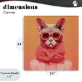 thumbnail image 4 of Stupell Industries Contemporary Retro Glasses Cat on Orange Canvas Art, 24 x 24, by Roozbeh, 4 of 8