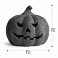 thumbnail image 3 of Gray Halloween Pumpkin Light Decoration, Rustic Handmade Resin Jack O Lantern with Flameless Candle, Fall Autumn Home Decor for Table Centerpiece Mantel and Shelf, 3 of 6