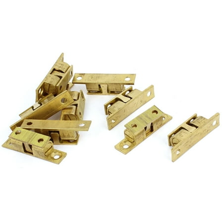 - Furniture Cabinet Door Brass Dual Ball Roller Catch Latch Brass Tone 40mm 10pcs