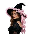 thumbnail image 3 of LIIPEE Halloween Bow Mesh Embellishment Witch Hat For Women Costume Accessories One Size, 3 of 4