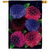 Breeze Decor H104148-BO My Dahlia Floral Double-Sided Garden Decorative House Flag, Multi Color