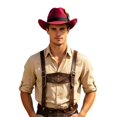 thumbnail image 2 of SRZYMJ Western Cowboy Hat for Men Women Jazz Hat Unisex Oktoberfest Hat Ethnic Style Hat Wide Brimmed Hat, 2 of 2