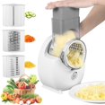 thumbnail image 3 of CNKOO  Electric Cheese Grater Detachable Cheese Shredder with 3 Blades USB Rechargeable Vegetable Chopper Professional Electric Cheese Cutter Multipurpose Electric Slicer for Meat Fruit V, 3 of 6