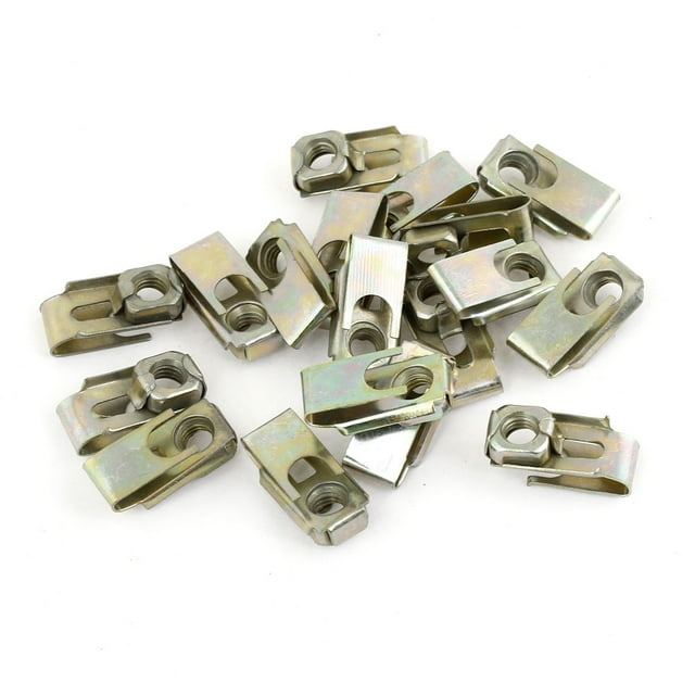 20Pcs Panel de Vehículo Guardabarros Muelle Tipo U Cierre Tuerca Rosca 24 x 11.5 x 10.5mm