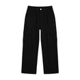 thumbnail image 3 of Women's Cargo Denim Pants, Solid Color Multi-Pocket Long Trousers, Utility Streetwear Jeans With Functional Pockets Black 2XL, 3 of 3