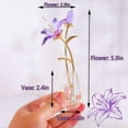 thumbnail image 3 of Crystal Tiger Lily Flowers with Crystal Vase Metal Stem Purple Lily Flower Collectible Gifts for Women, Glass Lilium Flower Artificial Floral Figurines for Home Wedding Party Decor, 3 of 13