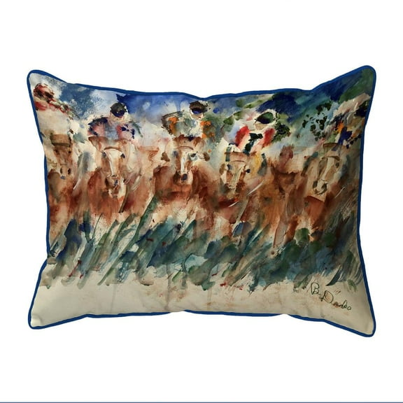Betsy Drake Interiors Tight Race Large Indoor/Outdoor Pillow