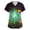 Green, variant on Women's Halloween Scrub Top Stretch, V-Neck Short Sleeve Medical Scrubs Shirt 4-Way Stretch Polyester Spandex Uniform Tops with Pockets Dark Purple L