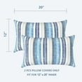 thumbnail image 2 of Outdoor Lumbar Pillow Covers Set of 2 Patio Decorative Pillow Cases, Water Repellent Lumbar Cushion Cases for Sofa, Patio Couch Garden Use, 12x20 Inch, Stripe Layered Blue, 2 of 6