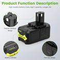 thumbnail image 4 of Cargador de batería Combo Futurebatt 18V Litio Ion 6.0Ah 110V, 4 of 8
