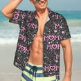 thumbnail image 7 of Gukieu Lovely Mom Ever Print Men's Short-sleeved Shirts, Button-down Lapel Hawaiian Shirts, T-shirts, Beach Vacation Summer Casual Wear,Large, 7 of 7