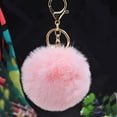 thumbnail image 3 of Pink Fluffy Pom Pom Keychain, Purse Charms for Women, Cute Car Key Decor Purse Handbag Charm, 3 of 7