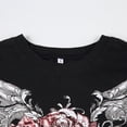 thumbnail image 6 of DHFJKG Gothic Clothes For Women T Shirt Punk Floral Print Short Sleeve Slim Fit Graphic Tees Summer Vintage Tshirts Soft Tops, 6 of 9