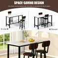 thumbnail image 4 of Stmoze Rectangle Bar Table Set for 2, Counter Height Faux Mable Kitchen Table and Chairs Set, 3 Pieces Dining Table Set with 2 Leather Bar Stools, Modern Pub Table Set for Home, White+Black, 4 of 7