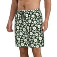 thumbnail image 2 of Goofa White Daisies and Bee Printed Mens Swim Trunks Summer Quick Dry Short Beach Swimwear Bathing Suits-Large, 2 of 9