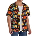 thumbnail image 4 of KLL Construction Truck Print Men's Shirt Short Sleeve Button Down Summer Cuba Beach Shirts- Small, 4 of 7