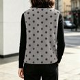thumbnail image 4 of GUACER Womens Polka Dot Fleece Vest V Neck Cropped Loose Sleeveless Casual Jacket for Fall Winter, 4 of 7